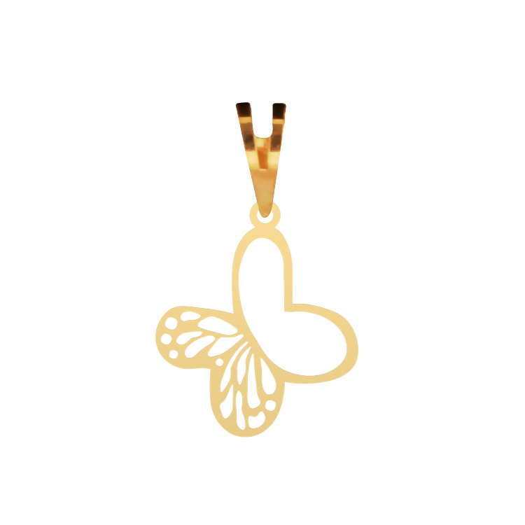 آویز گردنبند طلا عیار 750 شمیم گلد گالری مدل پروانه مینیمال کد P-77