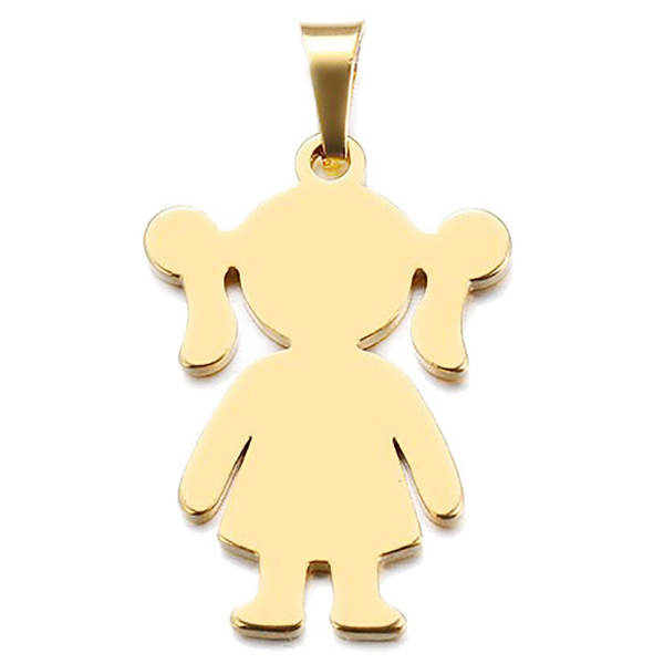 آویز گردنبند طلا 18 عیار شمیم گلد گالری طرح دختر بچه مدل SG170