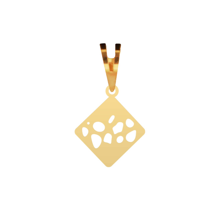 آویز گردنبند طلا عیار 750 شمیم گلد گالری طرح مینیمال لوزی P-20