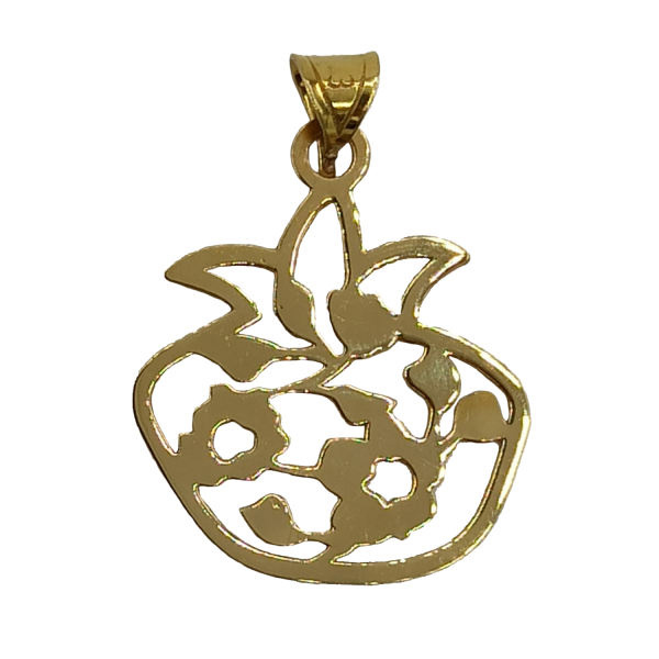 آویز گردنبند طلا 18 عیار شمیم گلد گالری مدل انار و گل EG116 آویز گردنبند طلا 18 عیار شمیم گلد گالری مدل انار و گل EG116