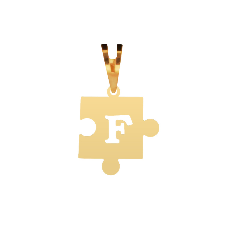 آویز گردنبند طلا عیار 750 شمیم گلد گالری طرح پازل حرف F کد P-143 آویز گردنبند طلا عیار 750 شمیم گلد گالری طرح پازل حرف F کد P-143