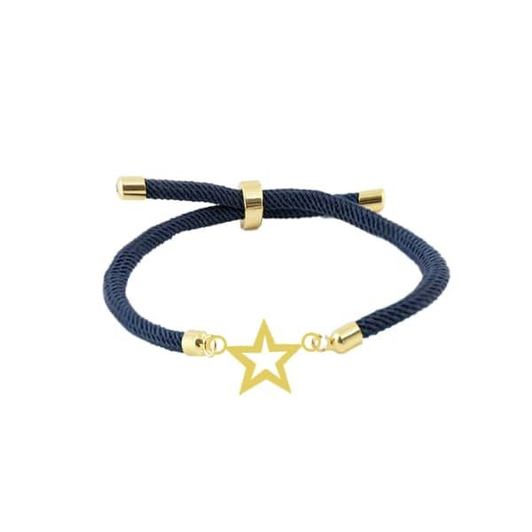 دستبند طلا 18 عیار زنانه شمیم گلد گالری مدل آسانسوری دار ستاره ای