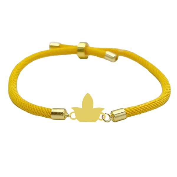 دستبند طلا 18 عیار زنانه شمیم گلد گالری طرح برگ