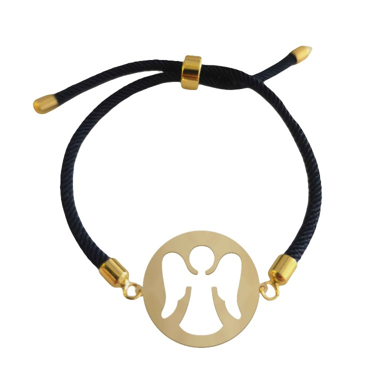 دستبند طلا 18 عیار زنانه شمیم گلد مدل دایره و فرشته کد D3-1