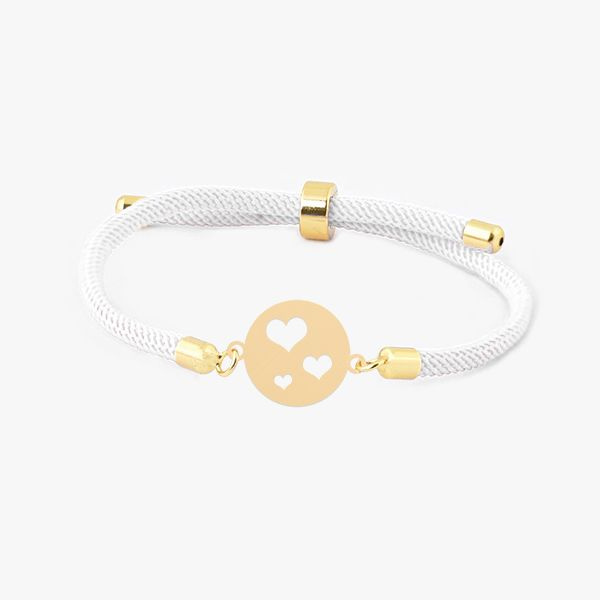 دستبند طلا 18 عیار زنانه شمیم گلد گالری مدل آسانسوری پلاک دار قلبی