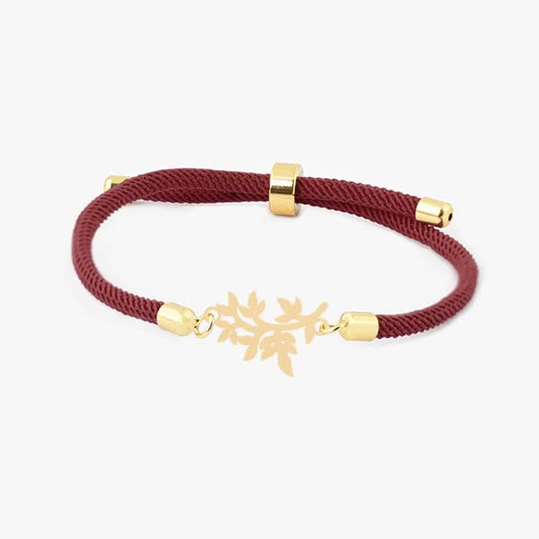 دستبند طلا 18 عیار زنانه شمیم گلد گالری مدل شاخه و برگ