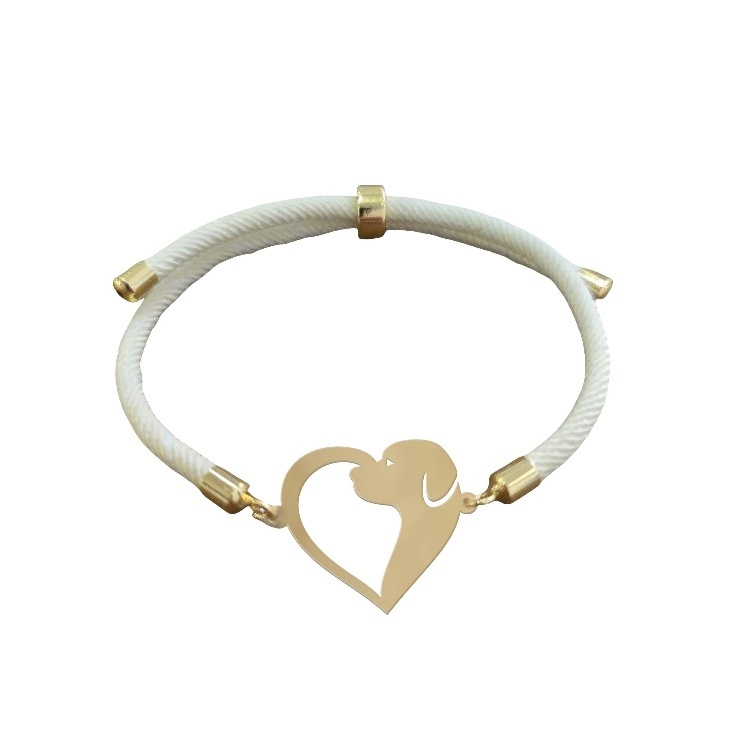 دستبند طلا 18 عیار زنانه شمیم گلد گالری کد D1-37 طرح قلب