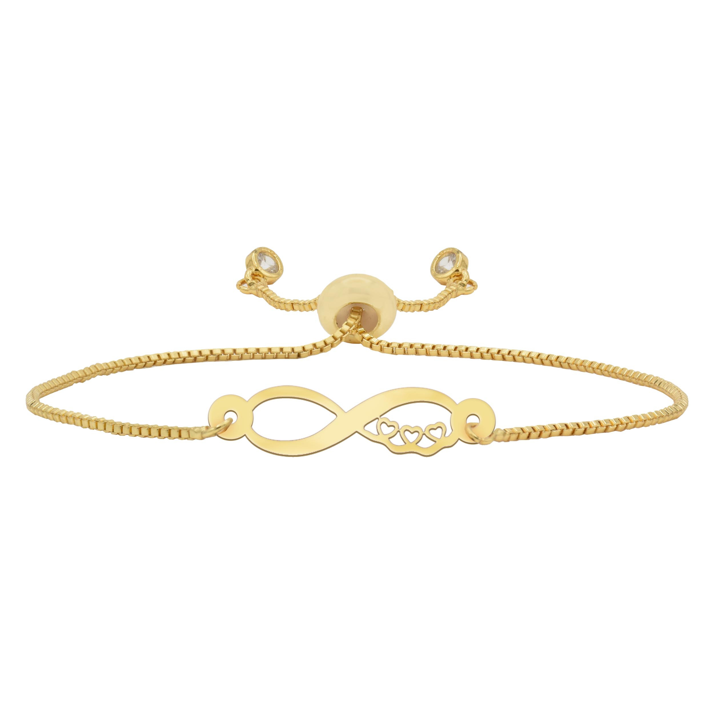 دستبند طلا 18 عیار شمیم گلد گالری طرح بینهایت مدل D9