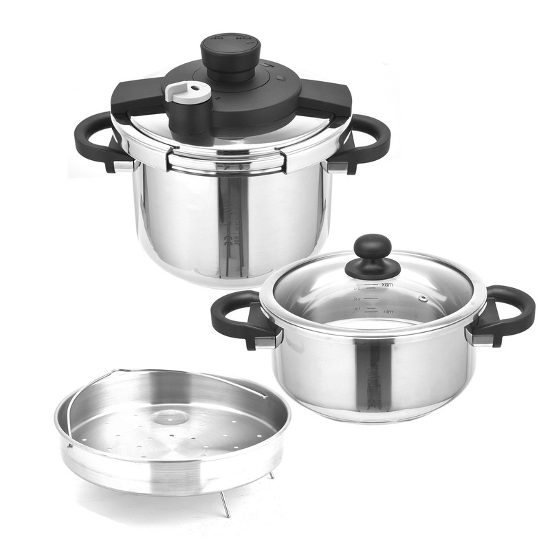 زودپز دوقلو جی فی نی مدل NATURA-03 گنجایش 6 و 4 لیتر زودپز دوقلو جی فی نی مدل NATURA-03 گنجایش 6 و 4 لیتر