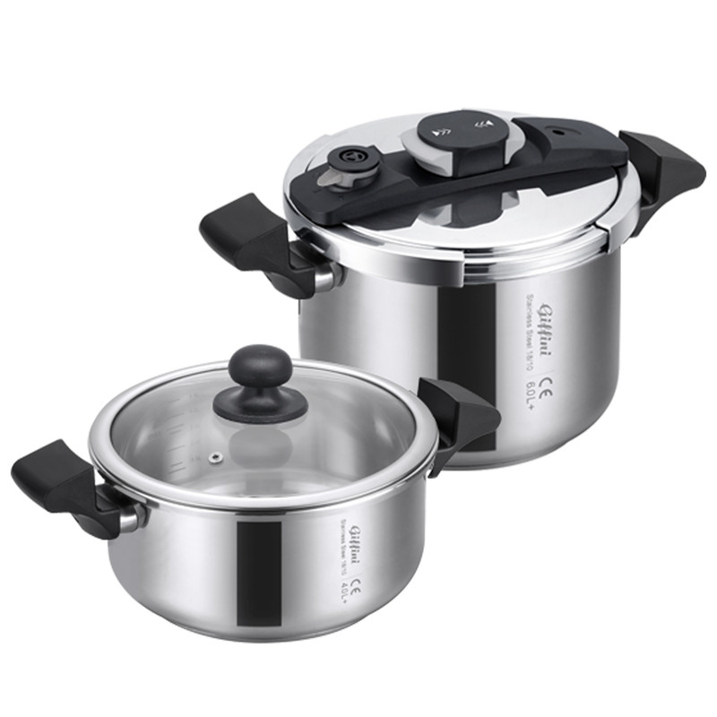 زودپز دوقلو جی فی نی مدل DS-22 گنجایش 6 و 4 لیتری زودپز دوقلو جی فی نی مدل DS-22 گنجایش 6 و 4 لیتری