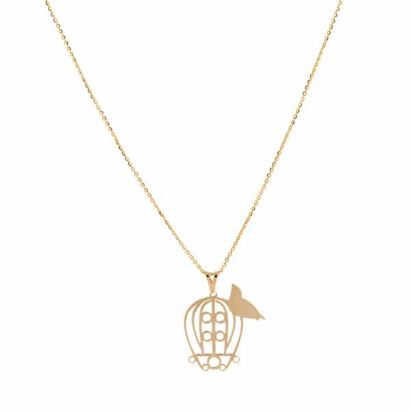 گردنبند طلا 18 عیار زنانه شمیم گلد گالری مدل قفس