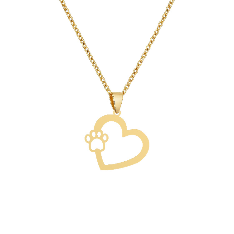 گردنبند طلا 18 زنانه شمیم گلد گالری طرح مینیمال قلب و ردپاعشق T-54