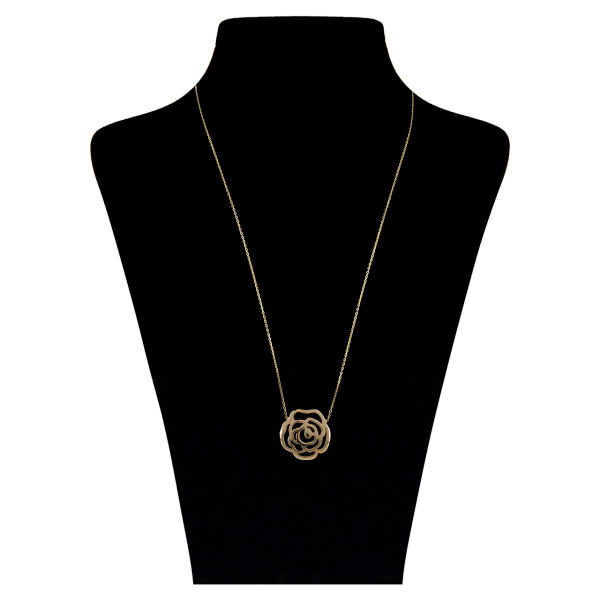 گردنبند طلا 18 عیار شمیم گلد گالری طرح گل بهگلد