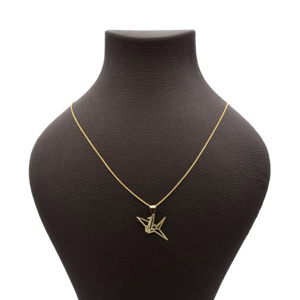 گردنبند طلا 18 عیار زنانه شمیم گلد گالری طرح پرنده کد 652M358