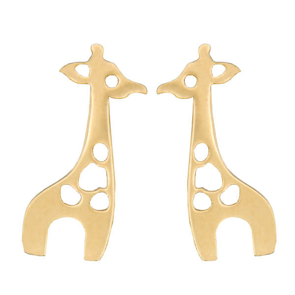 گوشواره طلا 18 عیار زنانه شمیم گلد گالری طرح زرافه کد 495M213