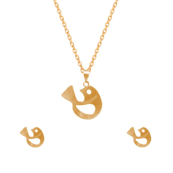 نیم ست طلا 18 عیار شمیم گلد گالری کد GR153