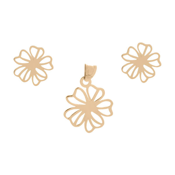 نیم ست طلا 18 عیار شمیم گلد گالری مدل ds4003