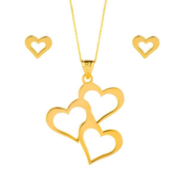 نیم ست طلا 18 عیار شمیم گلد گالری مدل GLE172