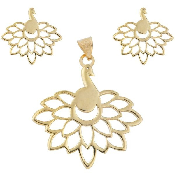 نیم ست طلا 18 عیار دخترانه شمیم گلد گالری مدل پرنده 666