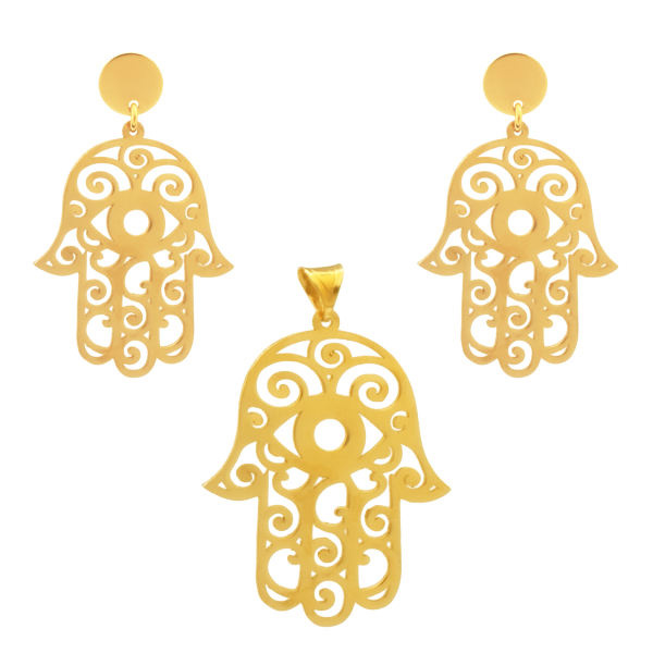 نیم ست طلا 18 عیار زنانه شمیم گلد گالری مدل DS21