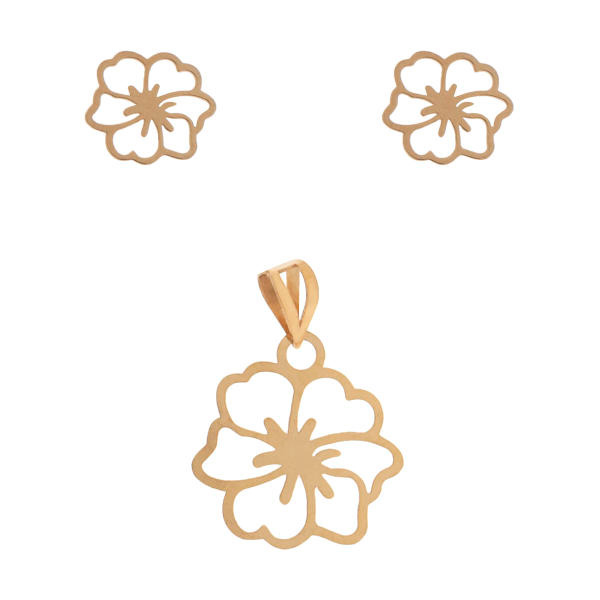 نیم ست طلا 18 عیار زنانه شمیم گلد گالری کد 21