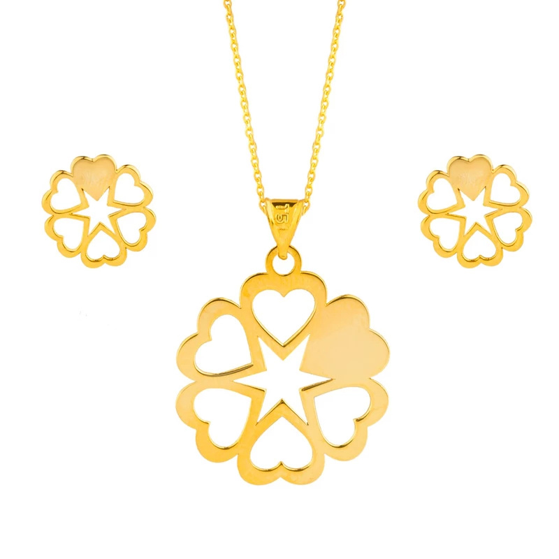 نیم ست طلا 18 عیار شمیم گلد گالری مدل GLE169