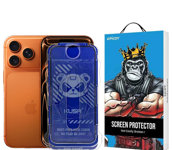محافظ صفحه نمایش  اپیکوی مدل Kusa Easy install Kit مناسب برای گوشی موبایل اپل iPhone 17 Pro/ 17 / 16 Pro به همراه کیت نصب