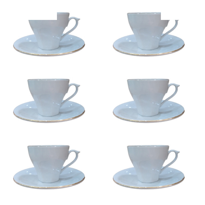 سرویس چای خوری 12 پارچه مقصود مدل خط طلا رویال