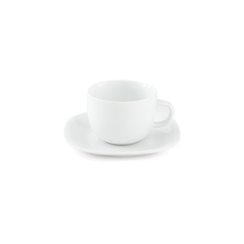 ست فنجان و نعلبکی 12 پارچه چینی زرین ایران مدل کواترو 8 سفید درجه عالی