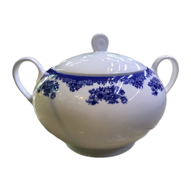 سوپ خوری چینی زرین ایران مدل ایتالیا اف 3650 فلورانس سرمه ای درجه 3