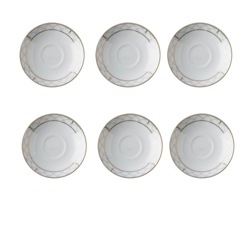 نعلبکی چینی زرین ایران مدل زیر استکان دوری 13 رومانا درجه عالی بسته 6 عددی