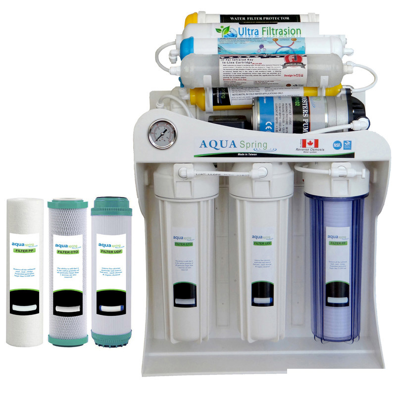 دستگاه تصفیه کننده آب آکوآ اسپرینگ مدل UF - SF4800 کد 01 به همراه فیلتر تصفیه آب