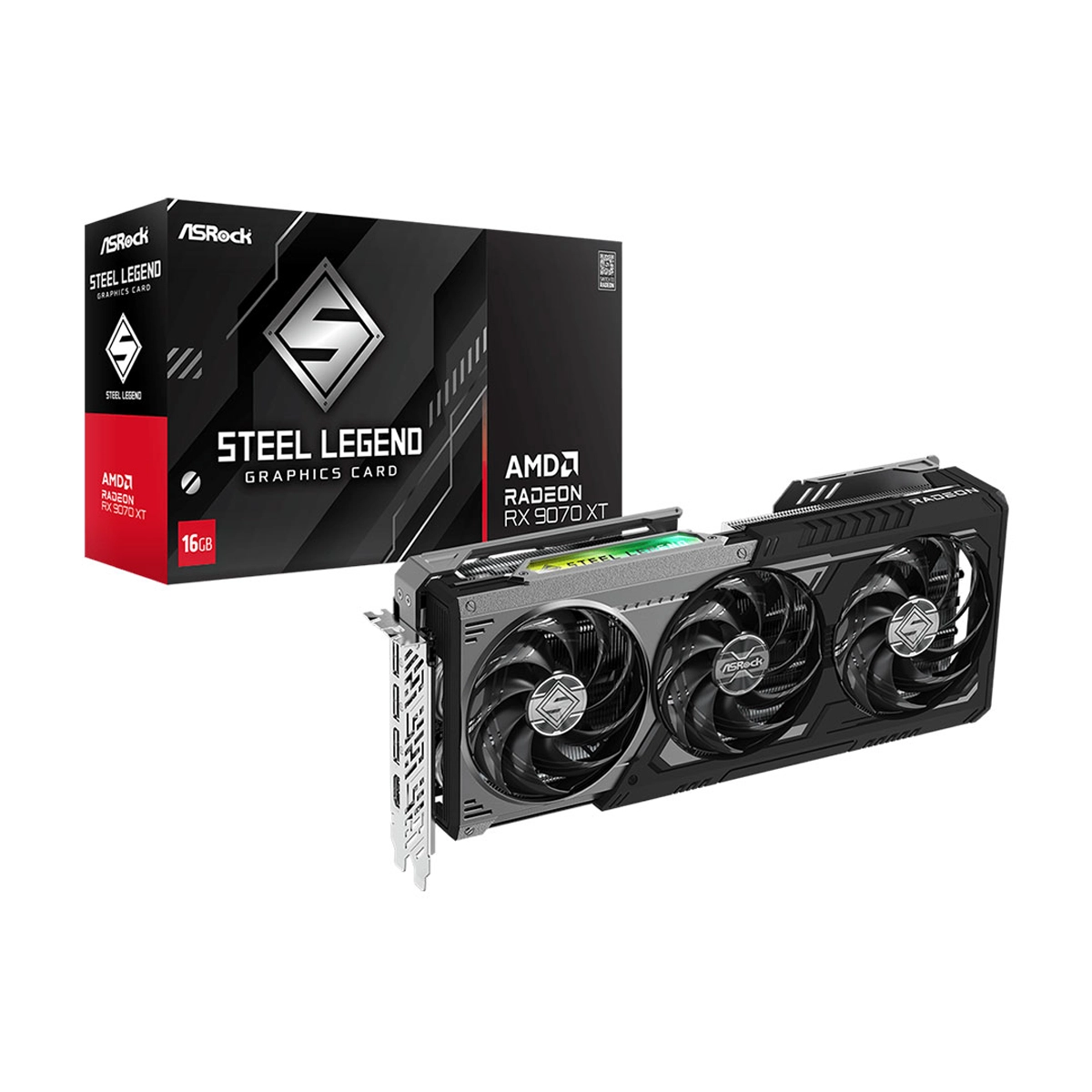 کارت گرافیک ازراک مدل Radeon RX 9070 XT Steel Legend Dark 16GB-small-image