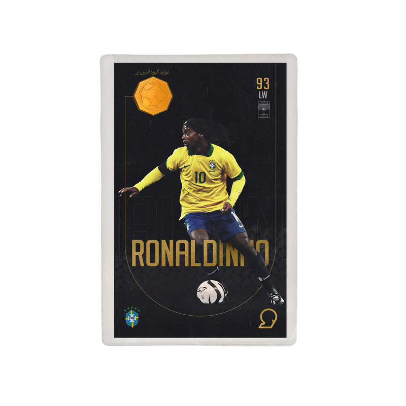 طلا گرمی 18 عیار مدوپد مدل RONALDINHO طرح فوتبالی 2025 کد SO10101