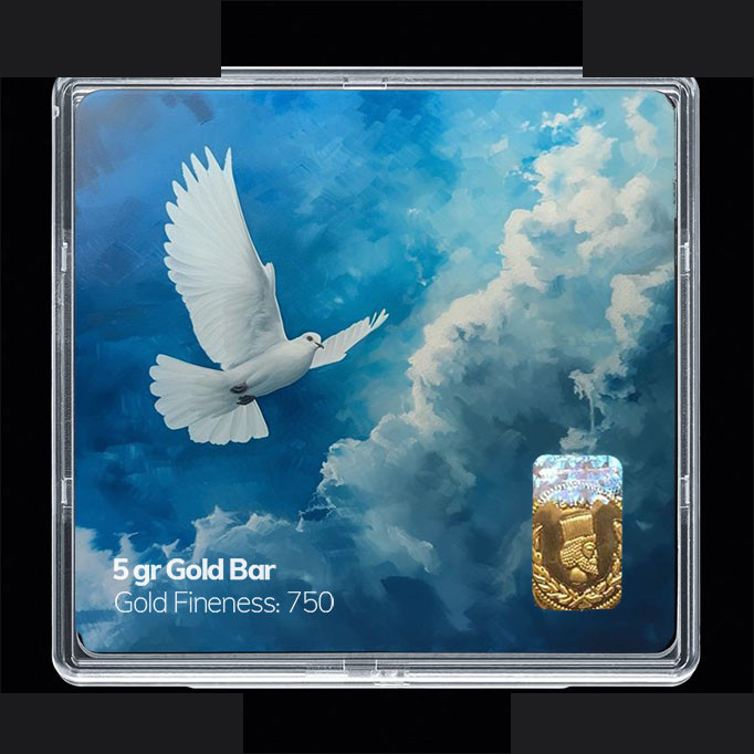 شمش طلا 18 عیار مدوپد مدل پرنده کد SG11769