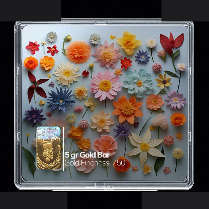 شمش طلا 18 عیار مدوپد مدل گل کد SG10578