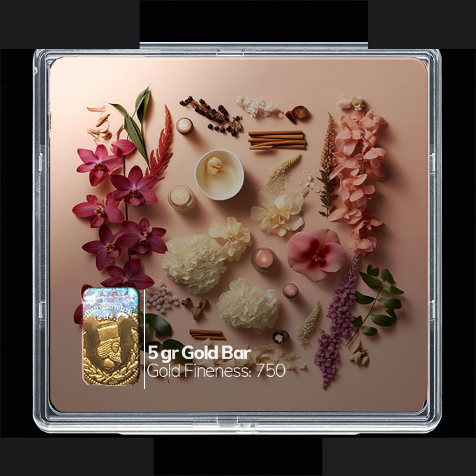 شمش طلا 18 عیار مدوپد مدل گل کد SG10531