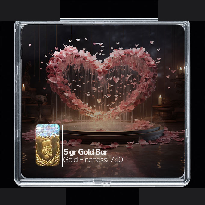 شمش طلا 18 عیار مدوپد مدل قلب کد SG10303