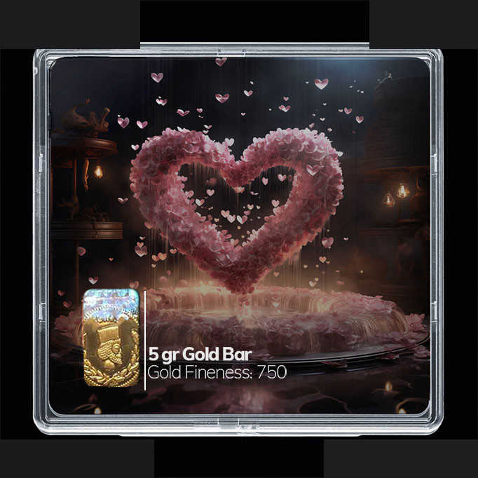 شمش طلا 18 عیار مدوپد مدل قلب صورتی کد SG10302