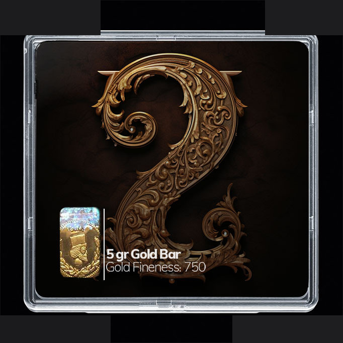 شمش طلا 18 عیار مدوپد مدل عدد 2 کد SG10200