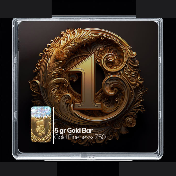 شمش طلا 18 عیار مدوپد مدل عدد 1 کد SG10184