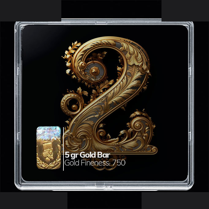 شمش طلا 18 عیار مدوپد مدل عدد 2 کد SG10176