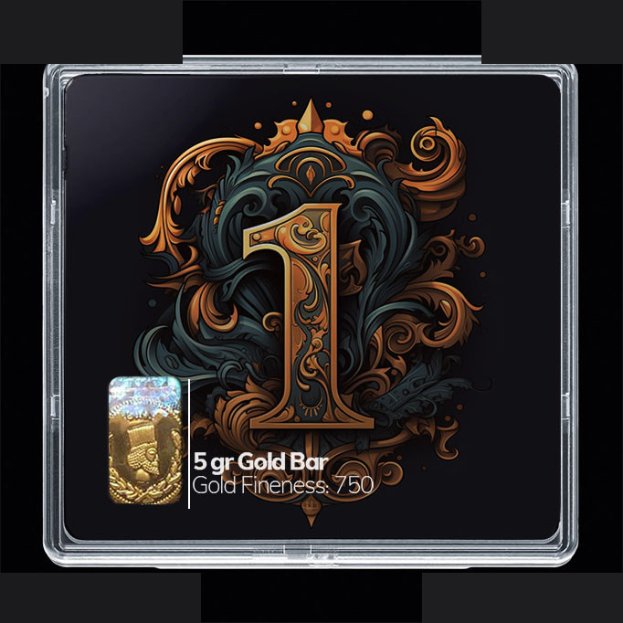 شمش طلا 18 عیار مدوپد مدل عدد 1 کد SG10170