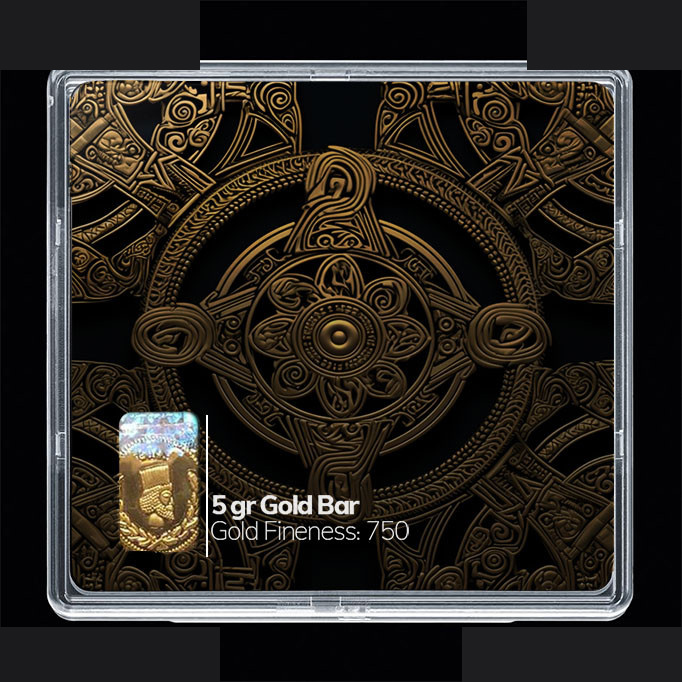 شمش طلا 18 عیار مدوپد مدل رومی کد SG10162