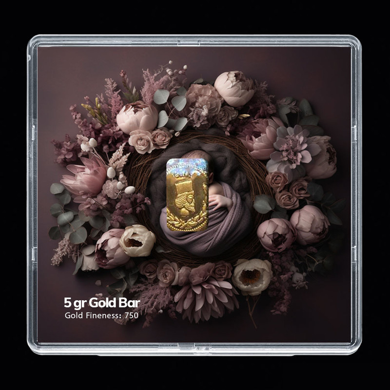 شمش طلا 18 عیار مدوپد مدل نوزاد کد SG-10249