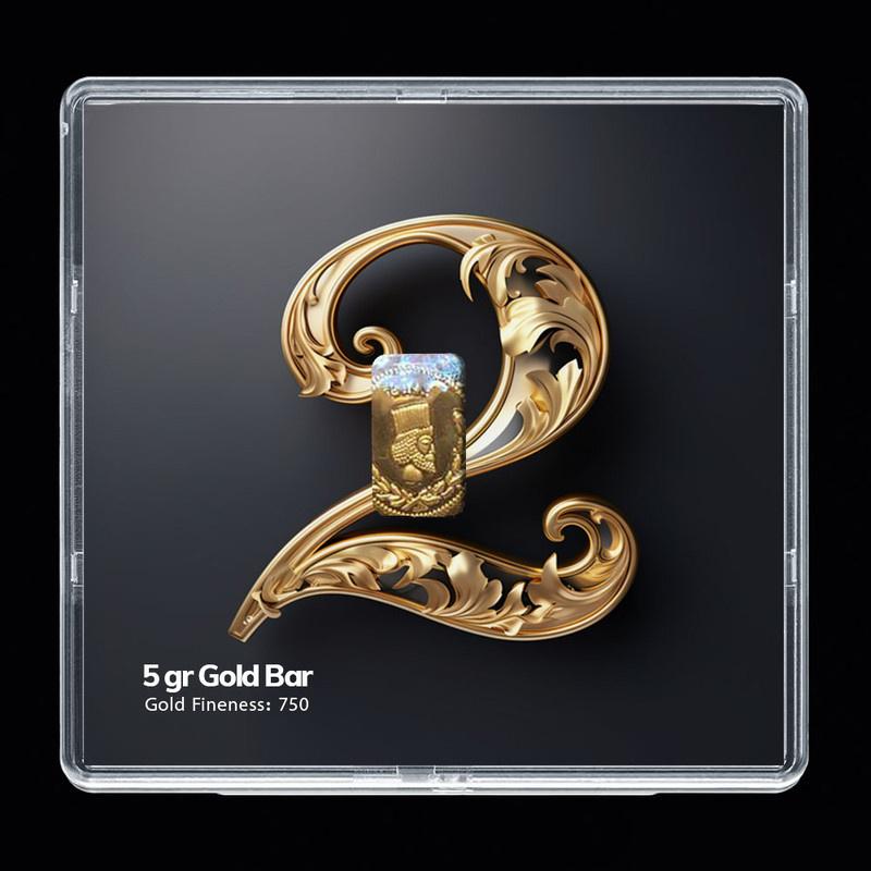 شمش طلا 18 عیار مدوپد مدل عدد 2 کد SG-10202