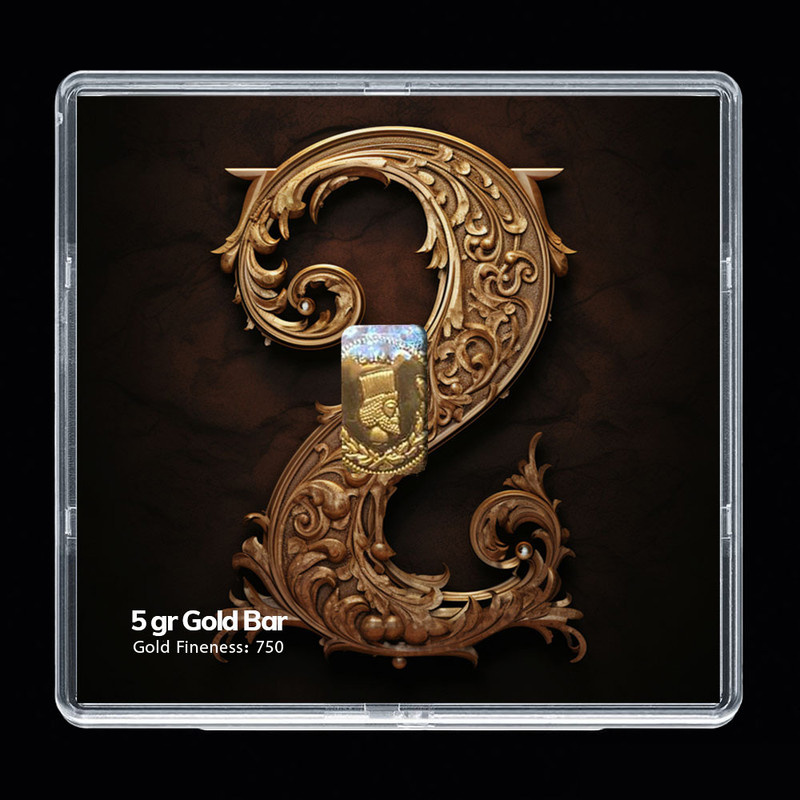 شمش طلا 18 عیار مدوپد مدل عدد 2 کد SG-10200