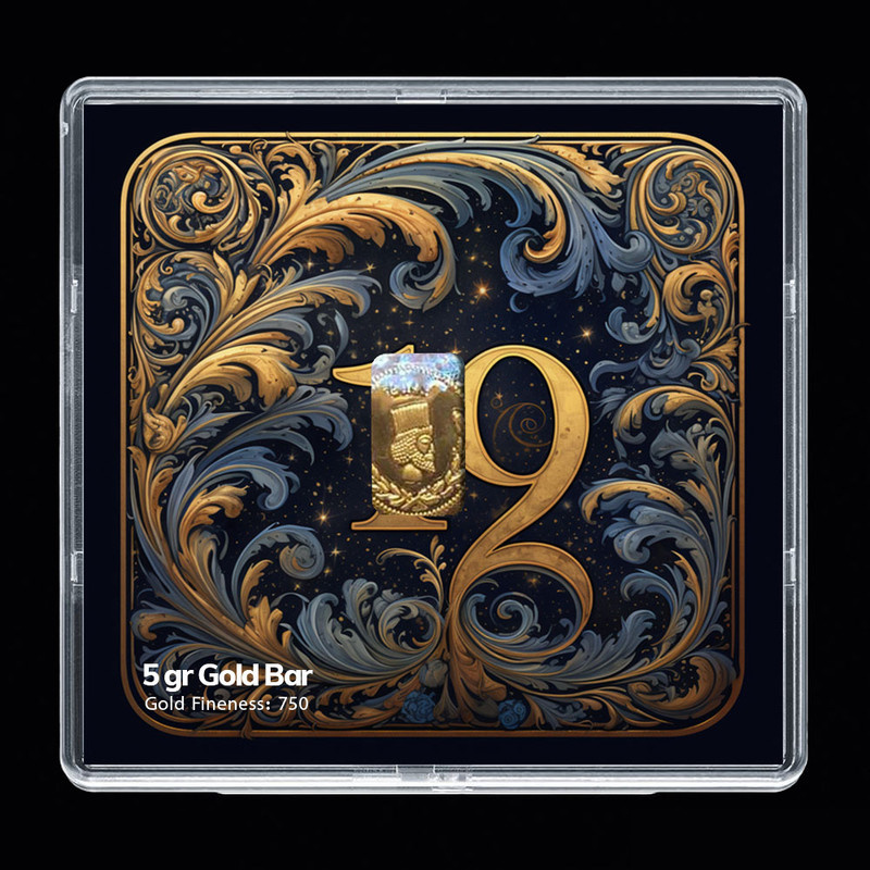 شمش طلا 18 عیار مدوپد مدل عدد 19 کد SG-10199