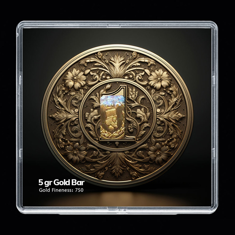 شمش طلا 18 عیار مدوپد مدل عدد 1 کد SG-10196