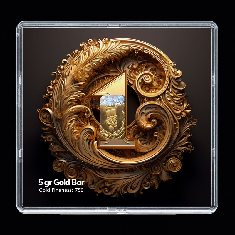 شمش طلا 18 عیار مدوپد مدل عدد 1 کد SG-10184